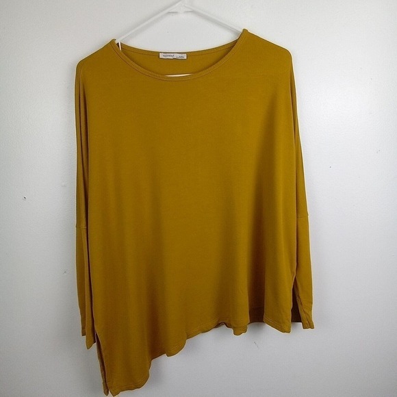 Zara Tops - Zara WB Collection Shirt Women's Size Medium Mustard 3/4 Sleeve Asymmetrical